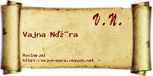 Vajna Nóra névjegykártya